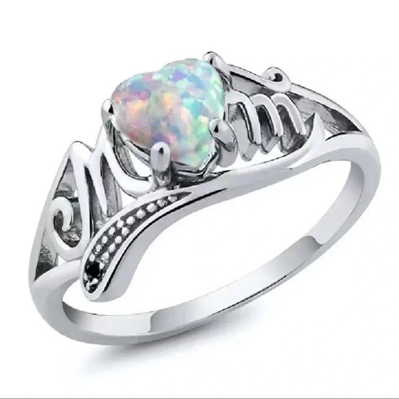 Silver Opal MOM Ring - Picture 2 of 6